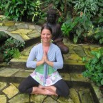 Steph Enchanted Mountain seated prayer pose color