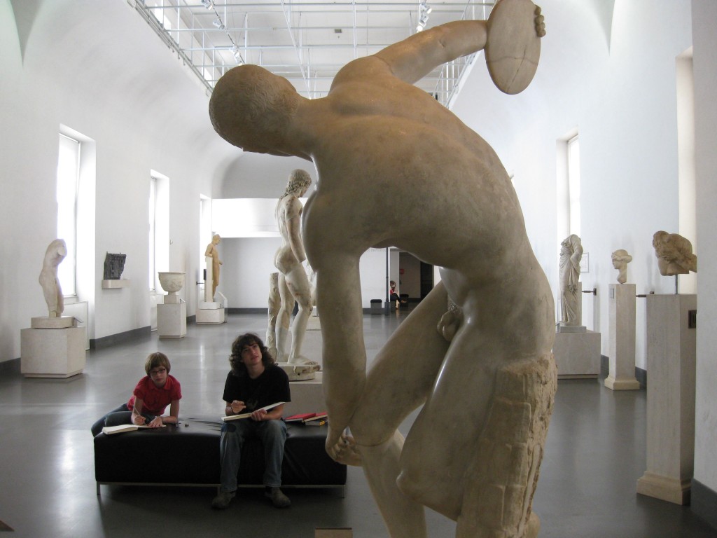 Discus Thrower by Romano-Lax with children